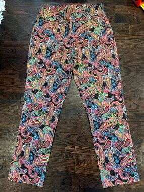 Attyre Multicolor Paisley Cropped Pants